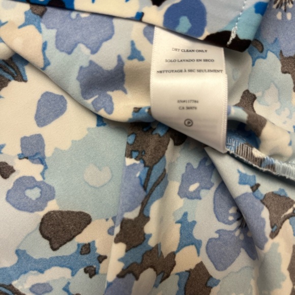 Rails Lisa Blouse Small Zinnia Blue Floral Long Sleeve Stretch Button Up Ruched - Picture 13 of 16